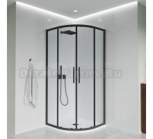 Душевой уголок Veconi Evo 200 B 120х90 см, профиль матовый черный, стекло прозрачное