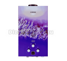 Газовая колонка Edisson Eco E 20 GD настенная, вертикальная, рисунок лаванда