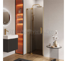 Душевая дверь в нишу Cezares Slider SLIDER-B-1-70/80-BR-BORO 80 см, профиль брашированное золото, стекло бронза