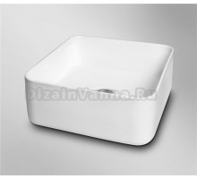 Накладная раковина Рей 35 х 35 см из литьевого мрамора (искусственного камня), матовый белый