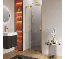 Душевая дверь в нишу Cezares Slider SLIDER-B-1-80/90-C-BORO 90 см, профиль брашированное золото, стекло прозрачное