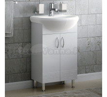 Тумба под раковину без столешницы Corozo Олимп 50 М напольная, глянцевая белая