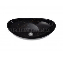 Накладная раковина Stella Polar Орион 58 золотой мрамор, овальная