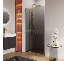 Душевая дверь в нишу Cezares Slider SLIDER-B-1-90/100-GRIGIO-BORO 100 см, профиль брашированное золото, стекло серое