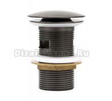 Донный клапан для раковины Cezares CZR-SAT-GM с переливом, оружейная сталь