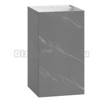 Раковина напольная Boheme Cube 802-GR 48х48х85 grey base, white veins, квадратная, моноблок, искусственная камень