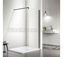 Душевая перегородка AQUATEK AQ WIW 11020BL 110х200 см, профиль черный, стекло прозрачное