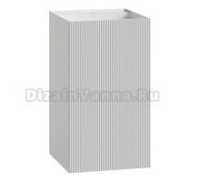 Раковина напольная Boheme Cube 802-R-MW 48х48х85 matt white, квадратная, моноблок, искусственная камень