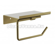 Держатель для туалетной бумаги BELZ B900 B9001-5 с полкой для телефона, брашированное золото