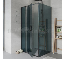 Душевой уголок Alex Baitler АВ74В90 + SG74B90 + SG74B90 90x90, профиль черный, стекло тонированное