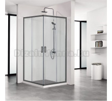 Душевой уголок AQUATEK AQ ARI KV 08020BL 80х80 см, профиль черный, стекло прозрачное