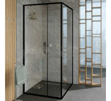 Душевой уголок Alex Baitler AB61B110 + SG61B90 110x90, профиль черный, стекло прозрачное