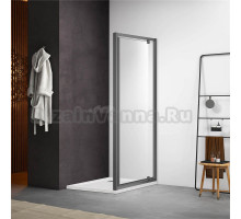 Душевая дверь в нишу AQUATEK AQ ARI PI 09020GM 90х200 см, профиль оружейная сталь, стекло прозрачное