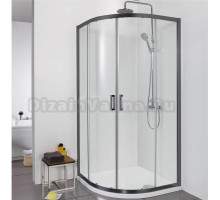 Душевой уголок AQUATEK AQ ARI RO 08020BL 80х80 см, профиль черный, стекло прозрачное