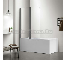 Шторка на ванну AQUATEK AQ DEL SBA 10015GM 100х150 см, профиль оружейная сталь, стекло прозрачное