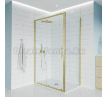 Душевой уголок Veconi Evo 100SP G 160х90 см, профиль брашированное золото, стекло прозрачное