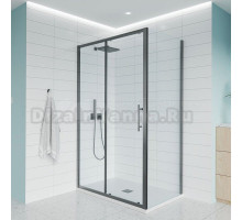 Душевой уголок Veconi Evo 100SP GR 110х120 см, профиль брашированный графит, стекло прозрачное