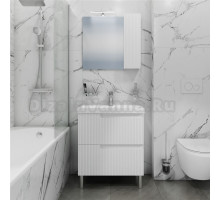 Мебель для ванной комнаты СаНта Альтаир 70 напольная, 2 ящика, белый глянец