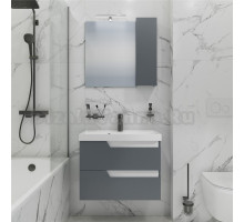 Мебель для ванной комнаты СаНта Антарес 70 подвесная, 2 ящика, графит матовый