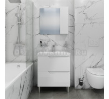 Мебель для ванной комнаты СаНта Антарес 70 напольная, 2 ящика, белый глянец