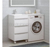 Тумба с раковиной Corozo Джерси L 50 напольная, белая, под стиральную машину