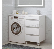 Тумба с раковиной Corozo Джерси R 50 напольная. белая, под стиральную машину