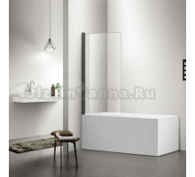 Шторка на ванну AQUATEK AQ DEL SBA 08015GM 80х150 см, профиль оружейная сталь, стекло прозрачное