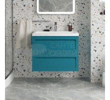 Тумба с раковиной Art&Max Platino 60 подвесная, бирюзовая матовая