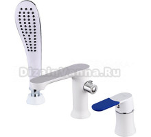 Смеситель на борт ванны Frap H34 F1134 белый, хром