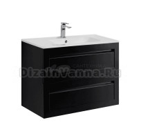 Тумба с раковиной Art&Max Platino 80 подвесная, черная матовая