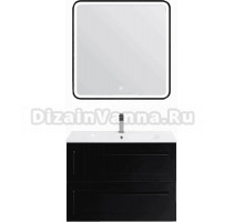 Мебель для ванной комнаты Art&Max Platino 80 подвесная, черная матовая
