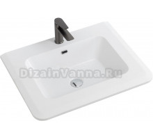 Мебельная раковина Cezares 62 накладная, bianco opaco, прямоугольная, искусственная мрамор