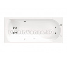 Акриловая ванна Radomir Николь Релакс 180x80 см, пристенная, с гидромассажем, белая, с каркасом, с экранами, со сливом-переливом