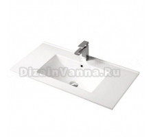 Мебельная раковина TOPPUS Premier 101 накладная, глянцевая белая, прямоугольная, искусственная камень