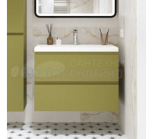 Тумба с раковиной Art&Max Bianchi 75 подвесная, оливковая матовая