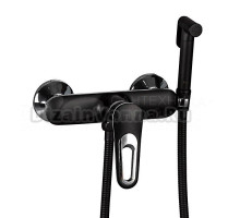 Гигиенический душ Frap H49 F2049-6 со смесителем, черный, хром