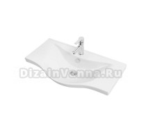 Мебельная раковина TOPPUS Albatross 80 накладная, глянцевая белая, прямоугольная, фаянс
