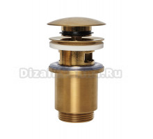 Донный клапан для раковины Wirquin 30987186 с переливом, золотой