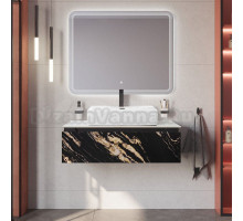 Мебель для ванной комнаты Cezares Slider 100 подвесная, 1 ящик, черный фьюжн, со столешницей bianco opaco