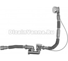 Слив-перелив для ванны Aquanet 339430 70 мм, полуавтомат, хром, с сифоном