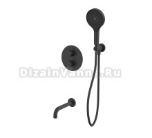 Душевой комплект WHITECROSS Y YSET10TOPBL С ВНУТРЕННЕЙ ЧАСТЬЮ, черный матовый