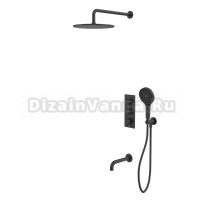 Душевой комплект WHITECROSS Y YSET11TOPBL С ВНУТРЕННЕЙ ЧАСТЬЮ, черный матовый