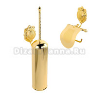 Набор Держатель Migliore Cleopatra 16682 золото + Ершик 16687 настенный, золото