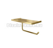 Держатель для туалетной бумаги Wasserkraft Sauer 1625 с полкой для телефона, матовое золото