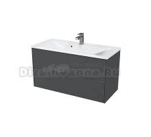 Тумба с раковиной TOPPUS Silk 100 подвесная, графит матовый soft touch