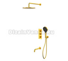 Душевой комплект WHITECROSS Y YSET11TOPGLB С ВНУТРЕННЕЙ ЧАСТЬЮ, брашированное золото