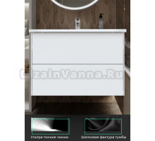 Тумба с раковиной TOPPUS Silk 80 подвесная, матовая белая soft touch