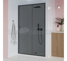 Душевая дверь в нишу Veconi Evo 100 B 120 см, профиль матовый черный, стекло матовое тонированное