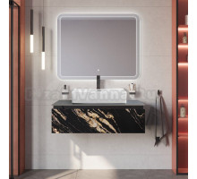 Мебель для ванной комнаты Cezares Slider 100 подвесная, 1 ящик, черный фьюжн, со столешницей marmo nero opaco