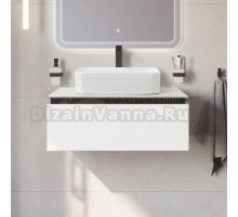 Тумба с раковиной Cezares Slider 80 подвесная, 1 ящик, со столешницей, bianco opaco